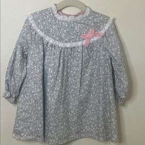 Babidu Spanish Flowers Dress with Pink Bow